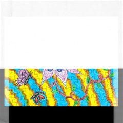 Tie-dye Flower And Butterflies Rectangular Jigsaw Puzzl by okhismakingart