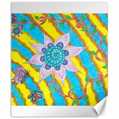 Tie-dye Flower And Butterflies Canvas 8  X 10  by okhismakingart