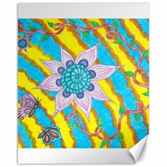 Tie-dye Flower And Butterflies Canvas 16  X 20  by okhismakingart