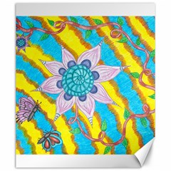 Tie-dye Flower And Butterflies Canvas 20  X 24  by okhismakingart