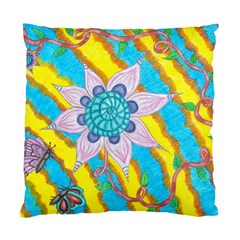 Tie-dye Flower And Butterflies Standard Cushion Case (two Sides) by okhismakingart