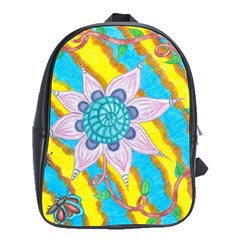 Tie-dye Flower And Butterflies School Bag (large) by okhismakingart