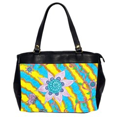 Tie-dye Flower And Butterflies Oversize Office Handbag (2 Sides) by okhismakingart