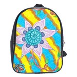 Tie-Dye Flower and Butterflies School Bag (XL) Front