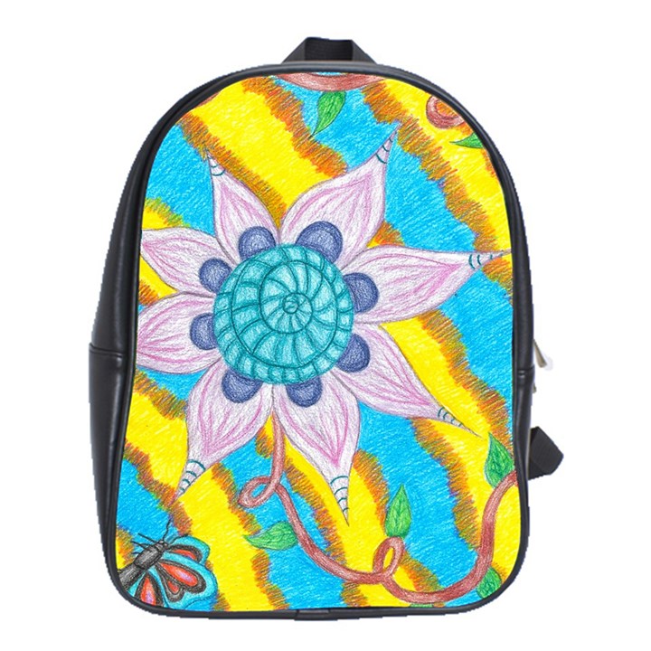 Tie-Dye Flower and Butterflies School Bag (XL)