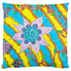 Tie-dye Flower And Butterflies Standard Flano Cushion Case (one Side) by okhismakingart