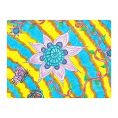 Tie-dye Flower And Butterflies Double Sided Flano Blanket (mini)  by okhismakingart