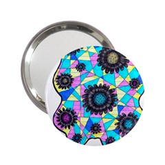 Neon Geometric Flowers  2 25  Handbag Mirrors by okhismakingart