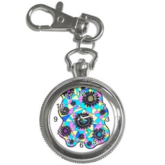 Neon Geometric Flowers  Key Chain Watches by okhismakingart