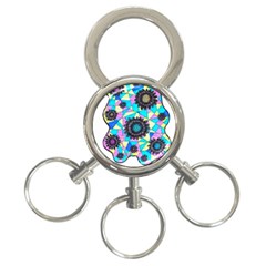 Neon Geometric Flowers  3-ring Key Chains by okhismakingart