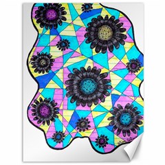 Neon Geometric Flowers  Canvas 36  X 48  by okhismakingart