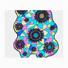 Neon Geometric Flowers  Small Glasses Cloth (2-side) by okhismakingart