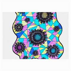 Neon Geometric Flowers  Large Glasses Cloth by okhismakingart