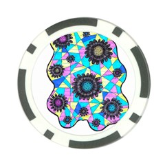 Neon Geometric Flowers  Poker Chip Card Guard (10 Pack) by okhismakingart