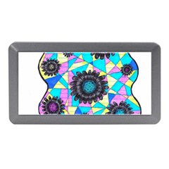 Neon Geometric Flowers  Memory Card Reader (mini) by okhismakingart