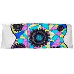 Neon Geometric Flowers  Body Pillow Case Dakimakura (two Sides) by okhismakingart