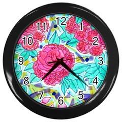 Roses And Movie Theater Carpet Wall Clock (black) by okhismakingart