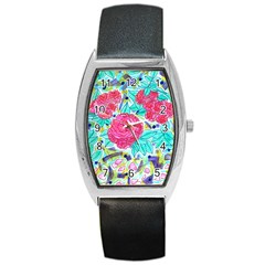 Roses And Movie Theater Carpet Barrel Style Metal Watch by okhismakingart