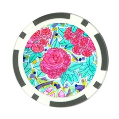 Roses And Movie Theater Carpet Poker Chip Card Guard by okhismakingart