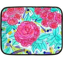 Roses And Movie Theater Carpet Double Sided Fleece Blanket (mini)  by okhismakingart