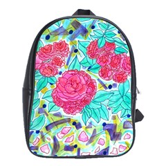 Roses And Movie Theater Carpet School Bag (large) by okhismakingart