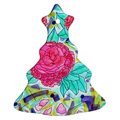 Roses And Movie Theater Carpet Christmas Tree Ornament (two Sides) by okhismakingart