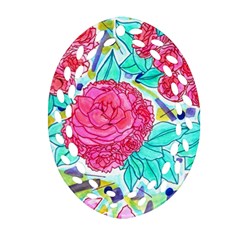 Roses And Movie Theater Carpet Ornament (oval Filigree) by okhismakingart