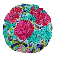 Roses And Movie Theater Carpet Large 18  Premium Flano Round Cushions by okhismakingart