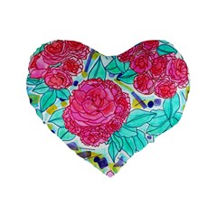 Roses And Movie Theater Carpet Standard 16  Premium Flano Heart Shape Cushions by okhismakingart