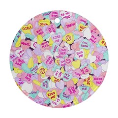 Candy Hearts (sweet Hearts-inspired) Ornament (round) by okhismakingart