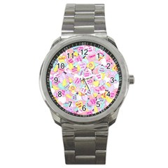 Candy Hearts (sweet Hearts-inspired) Sport Metal Watch by okhismakingart