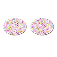 Candy Hearts (sweet Hearts-inspired) Cufflinks (oval) by okhismakingart