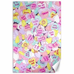 Candy Hearts (sweet Hearts-inspired) Canvas 24  X 36  by okhismakingart