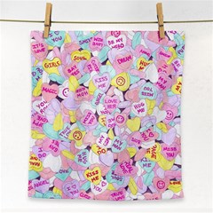 Candy Hearts (sweet Hearts-inspired) Face Towel by okhismakingart