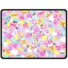 Candy Hearts (sweet Hearts-inspired) Fleece Blanket (large)  by okhismakingart