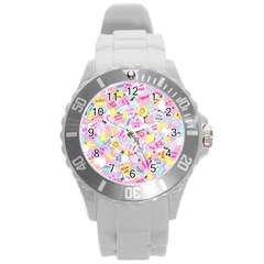 Candy Hearts (sweet Hearts-inspired) Round Plastic Sport Watch (l) by okhismakingart