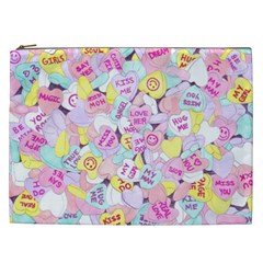 Candy Hearts (sweet Hearts-inspired) Cosmetic Bag (xxl) by okhismakingart