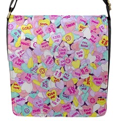 Candy Hearts (sweet Hearts-inspired) Flap Closure Messenger Bag (s) by okhismakingart