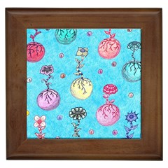 Flower Orbs  Framed Tiles by okhismakingart