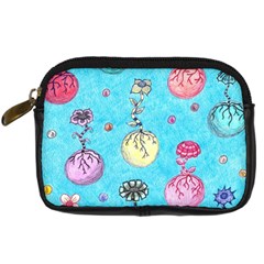 Flower Orbs  Digital Camera Leather Case by okhismakingart