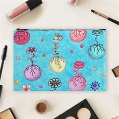 Flower Orbs  Cosmetic Bag (large) by okhismakingart