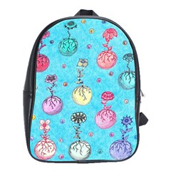 Flower Orbs  School Bag (large) by okhismakingart