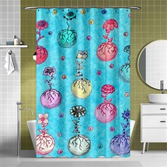 Flower Orbs  Shower Curtain 48  X 72  (small)  by okhismakingart