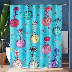 Flower Orbs  Shower Curtain 60  X 72  (medium)  by okhismakingart