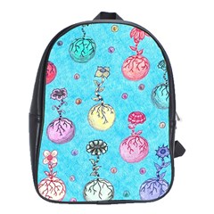 Flower Orbs  School Bag (xl) by okhismakingart