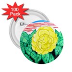 Sunset Rose Watercolor 2.25  Buttons (100 pack)  Front