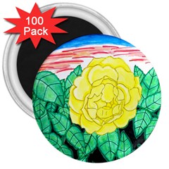 Sunset Rose Watercolor 3  Magnets (100 Pack) by okhismakingart