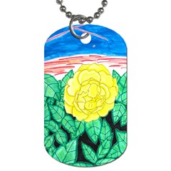 Sunset Rose Watercolor Dog Tag (two Sides) by okhismakingart