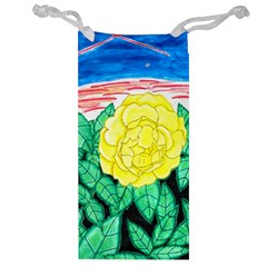 Sunset Rose Watercolor Jewelry Bag by okhismakingart