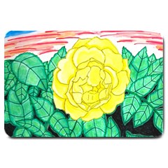 Sunset Rose Watercolor Large Doormat  by okhismakingart